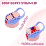 Personalisierte Fantasy Einhorn Dinosaurier Zahl 12oz isolierte Wasserflasche mit Griff und Silikon-Stroh Kindertag zurück zu Schule Geschenk für Kinder