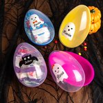 Personalized Halloween Cute Ghost Bat Egg Shape Candy Container with Name Halloween Trick or Treat Party Gift for Kids Children