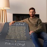 Manta personalizada Love Is Patient con nombres San Valentín Regalo de boda para recién casados