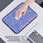Personalisierte Bunte Wortwolken Laptoptasche mit Namen Notebook Laptop Hülle Geburtstag Geschenk für Damen Herren