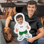 Personalized Funny Face Photo Human-shaped Throw Pillow with Name Home Decor Valentine's Day Housewarming Gift for Couple Him Her