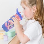 Personalisierte Fantasy Einhorn Dinosaurier Zahl 12oz isolierte Wasserflasche mit Griff und Silikon-Stroh Kindertag zurück zu Schule Geschenk für Kinder