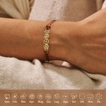 Bracciale linea cerata personalizzato minimalista regolabile 1-8 fiore di nascita regalo di compleanno e San Valentino per donne