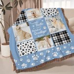 Personalisierte Multicolor Paw Prints Hund Katze Fotos Fransen weiche Decke mit Namen Home Decor Memorial Sympathie Haustier Verlust Geschenk für Tierliebhaber