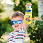 Personalisierte Fantasy Einhorn Dinosaurier Zahl 12oz isolierte Wasserflasche mit Griff und Silikon-Stroh Kindertag zurück zu Schule Geschenk für Kinder