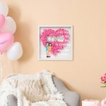 Personalized Cartoon Couple Hugging Love Rose Paper Flower Shadow Box Frame with Name Valentine's Day Anniversary Gift for Couple