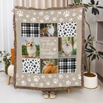 Personalisierte Multicolor Paw Prints Hund Katze Fotos Fransen weiche Decke mit Namen Home Decor Memorial Sympathie Haustier Verlust Geschenk für Tierliebhaber