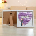 Personalized Cartoon Couple Hugging Love Rose Paper Flower Shadow Box Frame with Name Valentine's Day Anniversary Gift for Couple
