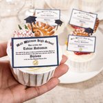 Juego de 10 diplomas de graduación comestibles personalizados para cupcakes Regalo para graduados de la promoción 2025