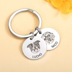Llavero personalizado con foto de mascota 1-4 fotos y nombre grabado regalo conmemorativo y de cumpleaños para amante de las mascotas