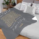 Manta personalizada Love Is Patient con nombres San Valentín Regalo de boda para recién casados