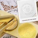 Personalised Cute Hedgehog Fox Animals Design Embossing Stamp Hand-held Embosser with Name Birthday Book Club Gift for Bookworms Kids