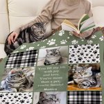 Personalisierte Multicolor Paw Prints Hund Katze Fotos Fransen weiche Decke mit Namen Home Decor Memorial Sympathie Haustier Verlust Geschenk für Tierliebhaber