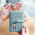 Personalized Graduate Character Birth Flower Butterfly Leather Tri-folded Wristlet Wallet with Name and Card Holder Birthday Graduation Gift for Women