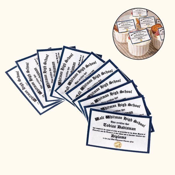 Juego de 10 diplomas de graduación comestibles personalizados para cupcakes Regalo para graduados de la promoción 2025