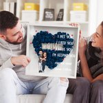 Personalized Cartoon Couple Hugging Love Rose Paper Flower Shadow Box Frame with Name Valentine's Day Anniversary Gift for Couple