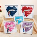 Personalized Cartoon Couple Hugging Love Rose Paper Flower Shadow Box Frame with Name Valentine's Day Anniversary Gift for Couple
