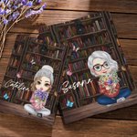 Funda de libro personalizada con personaje de dibujos animados flores de nacimiento y nombre regalo de cumpleaños y Navidad para mujeres lectoras