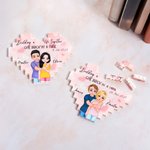 Personalisiertes Doppelseitiges Cartoon Figur Herz Baustein Puzzle mit Datum und Namen Liebe Umarmung Valentinstag Jahrestag Geschenk für Paare
