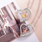 Collana personalizzata con nome e ballerina in danza con ciondolo a cuore disponibile in 2 colori regalo per appassionati di danza