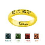 Personalisierter 4 Elemente Ring mit Innengravur Avatar – Der Herr der Elemente Wasser Erde Feuer Luft Geschenk für Avatar-Fans