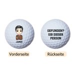 Personalisierter GEFUNDEN? GIB DIESER PERSON Cartoon-Figur Golfball mit Namen Lustigem Zitat Golf Zubehör Geburtstag Geschenk für Golfer Golfspieler