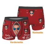 Personalisierte „Jingle My Bells“ Gesicht Foto Boxershorts mit Namen Lustige Herren Unterwäsche Valentinstag Weihnachten Geschenk für ihn