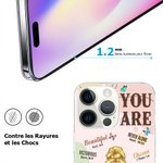 Coque pour iPhone Personnalisée avec Nom Personnage Dessin Thème de Louange Cadeau Anniversaire pour Femmes Filles