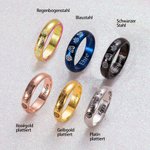 Personalisierter 4 Elemente Ring mit Innengravur Avatar – Der Herr der Elemente Wasser Erde Feuer Luft Geschenk für Avatar-Fans