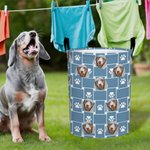 Cesta de almacenaje de gran capacidad con asa personalizada con la huella de la pata de la mascota 1-5 Avatares de mascotas Regalo de inauguración de la casa para los amantes de los perros y los gatos