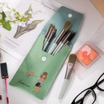 Personalisierte Sternzeichen Geburt Blume Cartoon Charakter Name Makeup Pinsel Tasche mit 8 Stück Makeup Pinsel Geburtstag Geschenk für Frauen