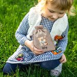 Sac en Toile de Jute Personnalisé avec Nom et Initiale Style de Lapin Cadeau Anniversaire Fête de Pâques pour Enfants