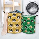 Cesta de almacenaje de gran capacidad con asa personalizada con la huella de la pata de la mascota 1-5 Avatares de mascotas Regalo de inauguración de la casa para los amantes de los perros y los gatos