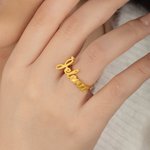 Personalisierte zierliche 3D Bubble Name Ring Multicolor verfügbar Frau Schmuck Geburtstag Jahrestag Valentinstag Geschenk für Sie