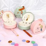 Personalisierte Zodiac Geburt Blume tragbare Leder Hand-held-Schmuck-Etui mit Namen Geburtstag Brautjungfer Muttertag Geschenk für Frauen