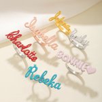 Personalisierte zierliche 3D Bubble Name Ring Multicolor verfügbar Frau Schmuck Geburtstag Jahrestag Valentinstag Geschenk für Sie