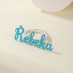 Personalisierte zierliche 3D Bubble Name Ring Multicolor verfügbar Frau Schmuck Geburtstag Jahrestag Valentinstag Geschenk für Sie