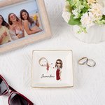 Personalisierte Faux Glitter Sternzeichen Geburt Blume Cartoon Keramik Trinket Schmuck Schale mit Namen Geburtstag Hochzeit Home Decor Geschenk für Frauen Brautjungfer