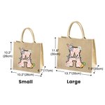 Personalized Cute Easter Bunny Carrot Initial Jute Tote Bag with Name Birthday Easter Party Gift for Kids