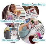 Manta personalizados con proverbios en inglés sobre el amor con línea corazón y nombres regalo de aniversario San Valentín para paraja