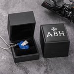 Personalized Monogram Motorcycle Helmet Necklace with Engraved Name and Box Birthday Father's Day Valentine's Day Gift for Men