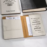 Portacarte in pelle personalizzato Look Unto Christ LDS Temple Recommend con citazioni Regalo di Natale per giovani Santi degli Ultimi Giorni