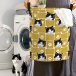 Cesta de almacenaje de gran capacidad con asa personalizada con la huella de la pata de la mascota 1-5 Avatares de mascotas Regalo de inauguración de la casa para los amantes de los perros y los gatos