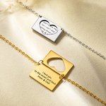 Personalisierte zierliche Herz Umschlag Medaillon Halskette mit eingraviertem Liebesbrief Schmuck Geburtstag Valentinstag Geschenk für Frauen