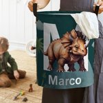 Cestino portabiancheria impermeabile personalizzato con nome e iniziale design dinosauri carini regalo di compleanno per ragazzi e ragazze