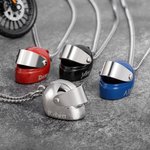 Personalized Monogram Motorcycle Helmet Necklace with Engraved Name and Box Birthday Father's Day Valentine's Day Gift for Men