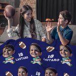 Manta suave personalizada con cara de dibujo animado y foto de jugador de fútbol con nombre Decoración del hogar Regalo de cumpleaños para niños amantes del fútbol