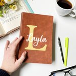 Journal en cuir A5 avec 100 pages lignées Cadeau d'anniversaire Cadeau de bureau pour les amis Famille Collègues