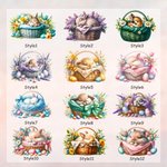 Taza esmaltada de 11 oz personalizada con el nombre Conejo dormido en una cesta Regalo de cumpleaños de Pascua para niños Niñas