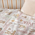 Personalized Cute Easter Bunny Word Cloud Soft Throw Blanket with Name Home Decor Baby Shower Birthday Easter Gift for Boys Girls